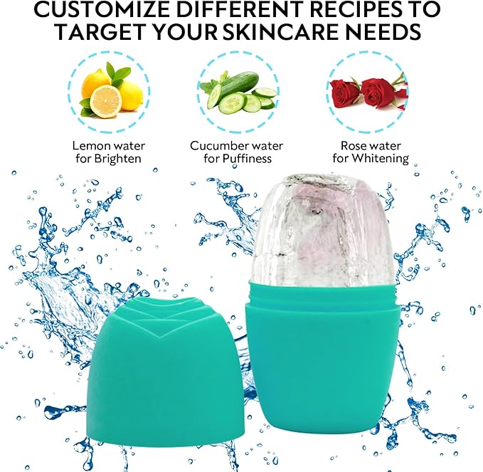 LATME Ice Cube Roller for Face Eyes,Reusable Silicone Ice Mold,Womens Gifts,Face Massager Roller Puffiness Migraine Pain Relief and Minor Injury