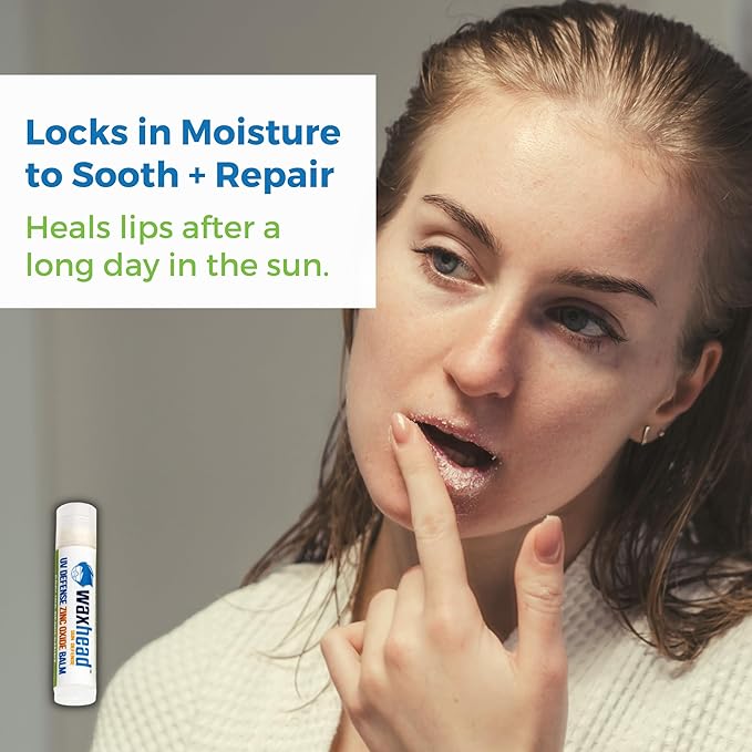 Waxhead Lip Sunscreen Lip Balm with SPF Lip Balm SPF, Zinc Sunscreen Chapstick SPF Chapstick with SPF, Organic Lip Balm with Sunscreen for Lips, Mint Lip Balm