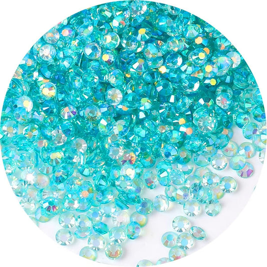 720 Pcs SS30 6mm AB Flatback Rhinestones for Nails Art Crafts Transparent Glitter Round Gems Crystals DIY Clothes Shoes(Clear Aqua Blue AB)