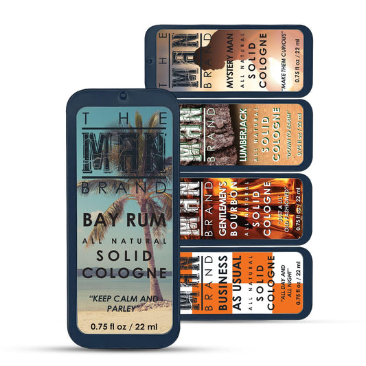 Solid Cologne Set of 5 with Bay Rum Solid Cologne, Bourbon Solid Cologne, Business As Usual, Lumberjack, and Mysetry Man Cologne - Solid Cologne Sampler Set (Five Armies - 5 Pack - 0.75 oz each)