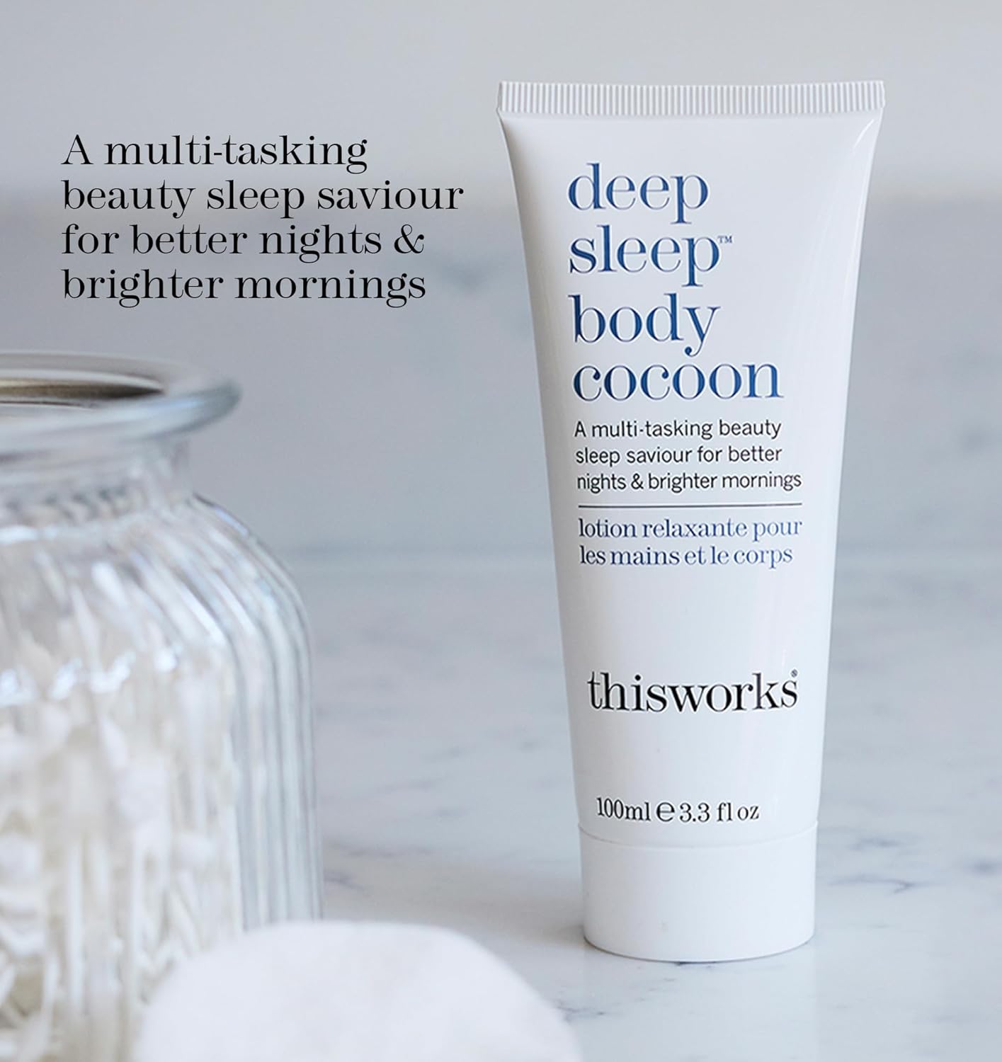 THISWORKS Deep Sleep Body Cocoon – Hydrating Body Lotion with Lavender, Chamomile & Vetivert – Soothing Nighttime Moisturizer for Dry Skin, Promotes Relaxation & Better Sleep – 100ml