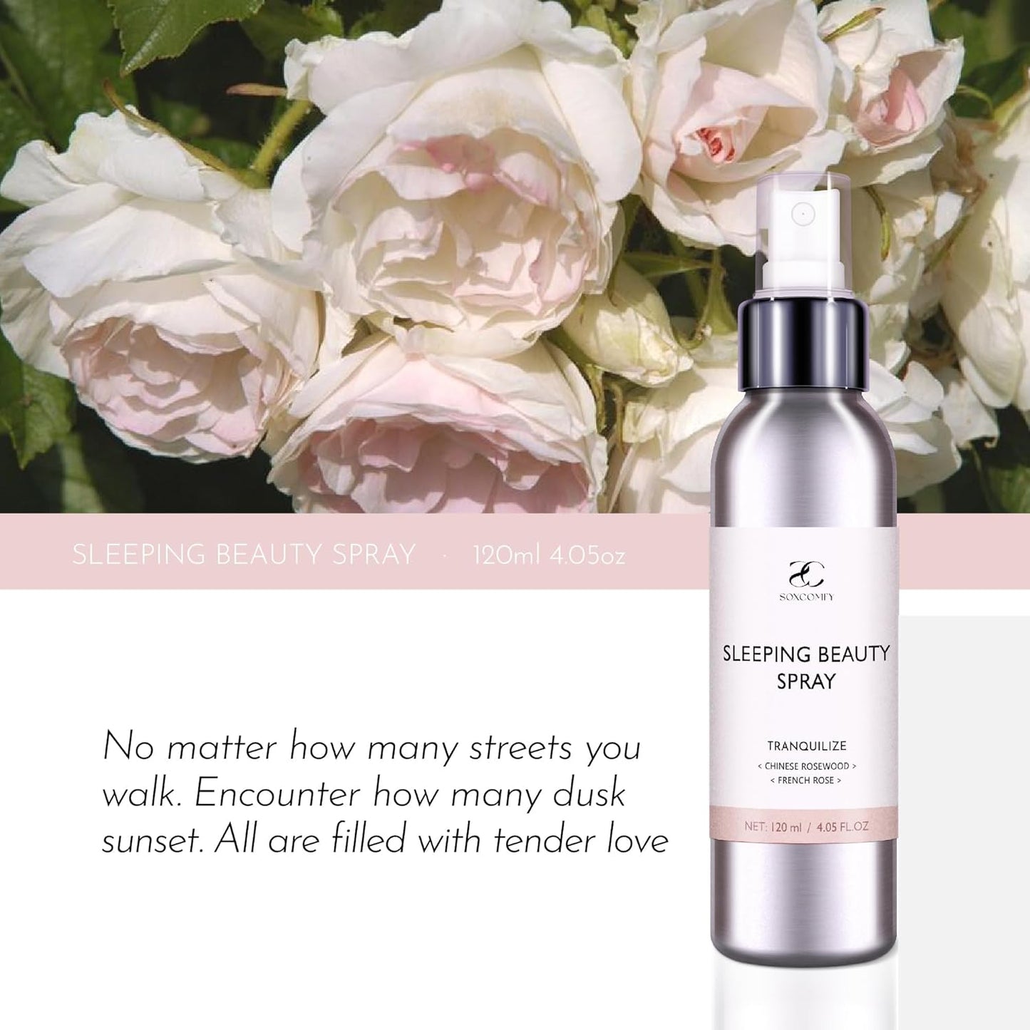 Pillow Ritual Aromatic, Calming and Relaxing Pillow Mist, Linen and Fabric Sleep Spray, Infused with Natural Essential Oils Enhance Bedtime Routine, Roses Rosewood Aluminium Bottle 4.05 oz