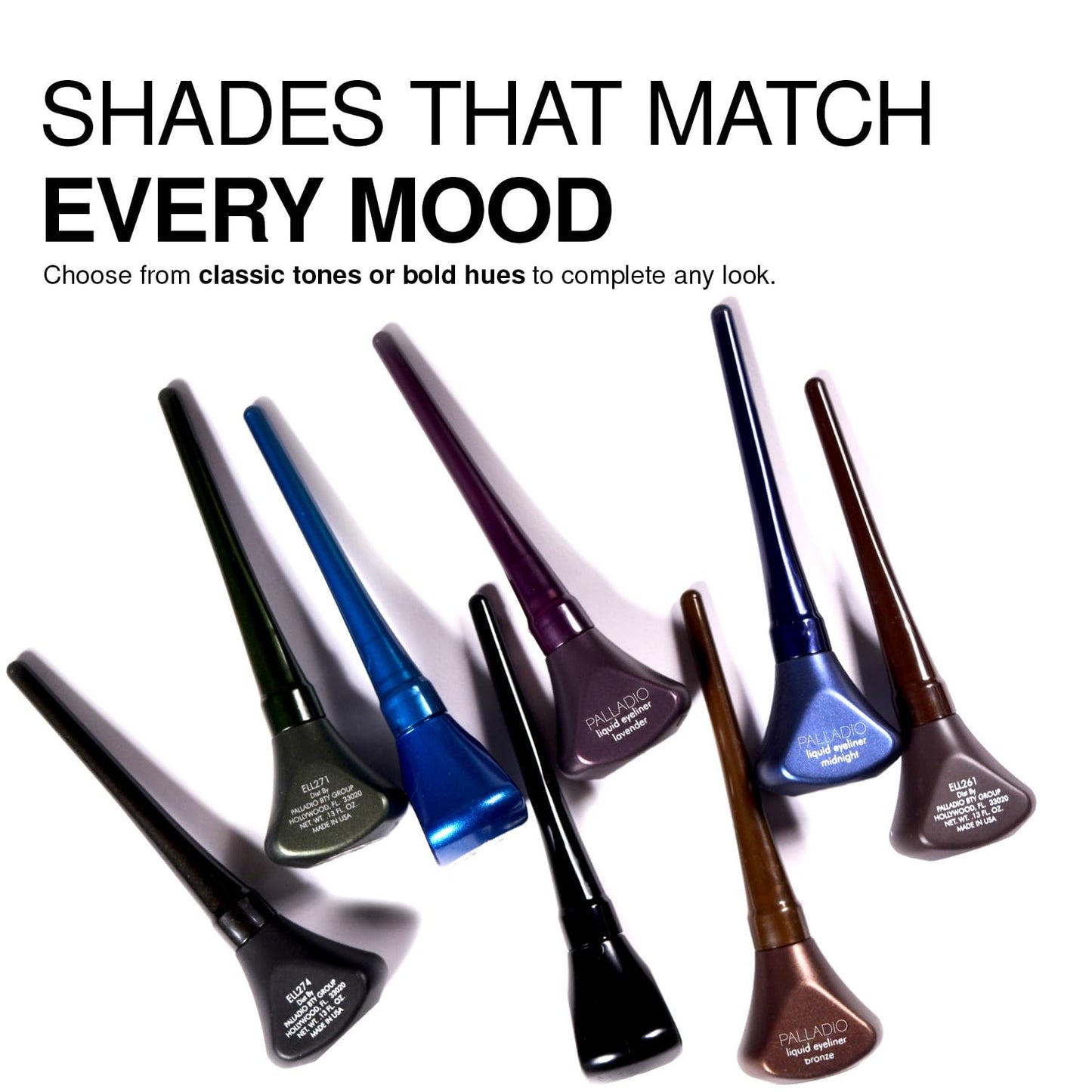 Palladio Liquid Eyeliner, Highly Pigmented and Waterproof Eyeliner, For Intense Eye Definition, Smear-proof Eyeliner Liquid, Includes Easy Grip Wand and Felt Tip Eyeliner Applicator, Black Brown