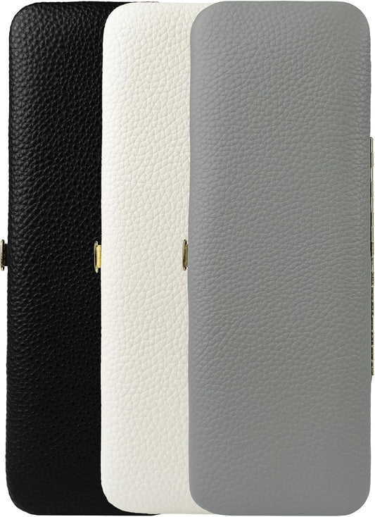 Lash Tweezers Organizer, Eyelash Extension Tweezers Bag, Soft PU Leather 8 Positions Rounded Corners Portable, Individual Storage Case Box for Tweezers, Makeup Brush, Slender Small Tools(Black)