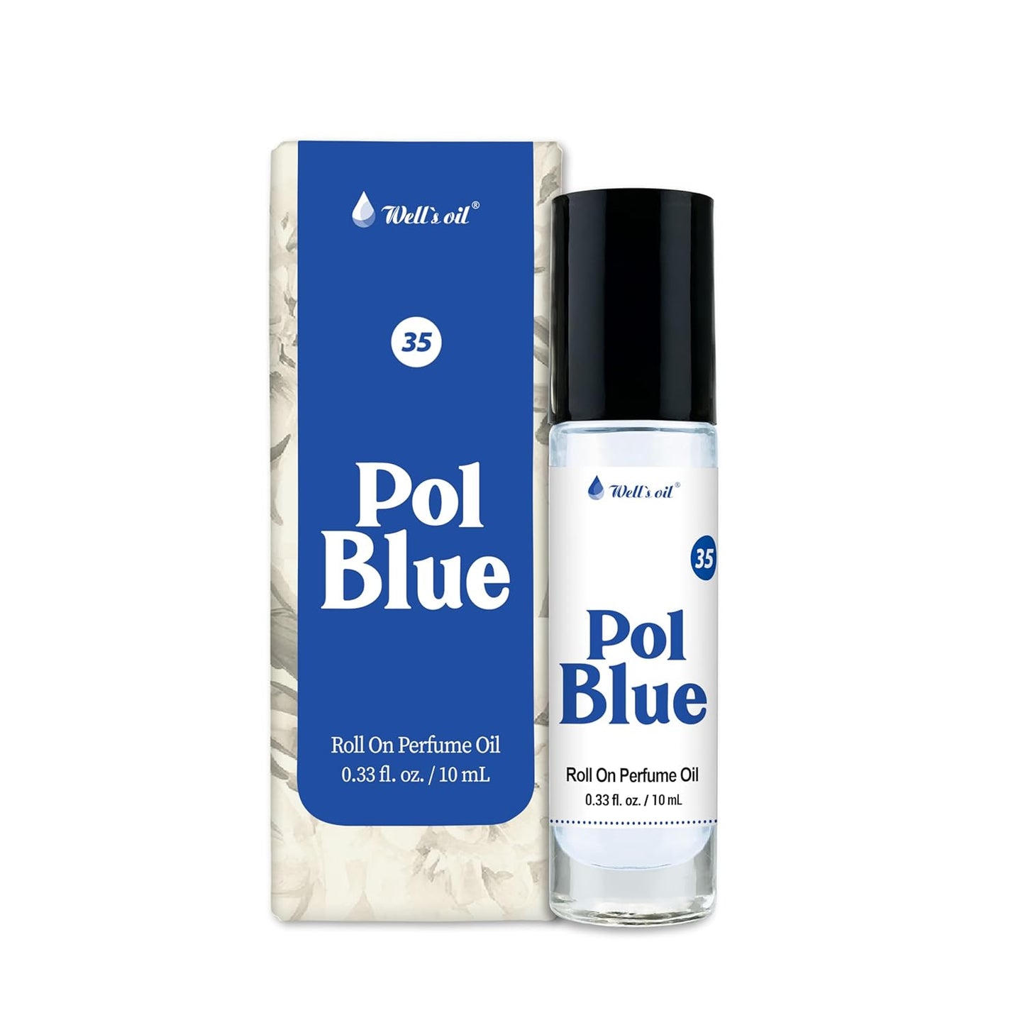 Well's Oil Roll-On Perfume Oil (Pol Blue) | Aromatic & Woody Notes | Long-Lasting | Paraben-Free | 0.33 Fl Oz / 10 ml
