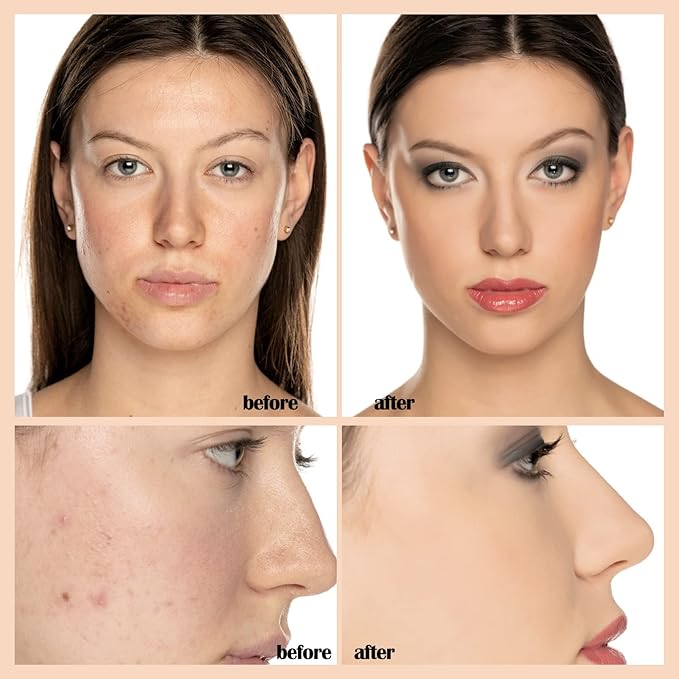 PHOERA Foundation Makeup Naturally Liquid Foundation Full Coverage Mattle Oil-Control Concealer 8 Colors Optional,Great Choice For Gift (2pcs,#104 Buff Beige)