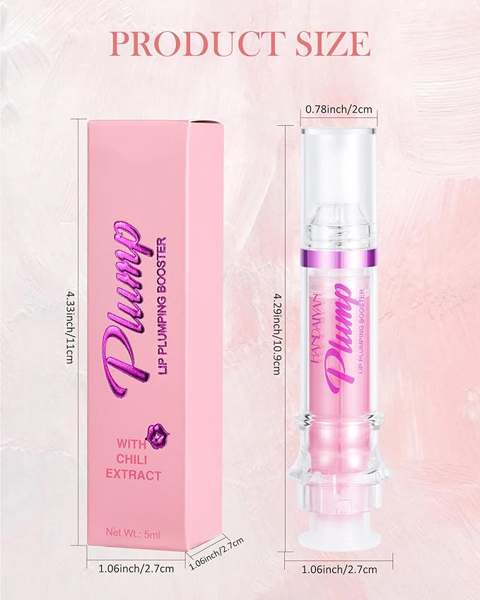 Spicy Lip Plumping Booster,Plumping Lip Oil with Chili Extract, High-Shine Smooth Fuller Lips, Hydrating & Volumizes Lip Glaze, Plump and Pout Lip Plumper Lipstick, Christmas Makeup Gift for Women-04#