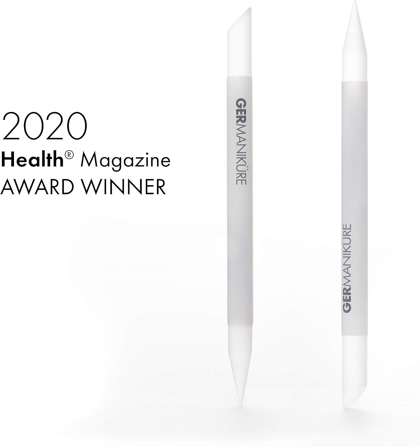 GERMANIKURE Gray Crystal Glass Nail File Set in Light Blue Leather Case – Handmade in Czech Republic – Professional Manicure & Pedicure Supplies – Glass Cuticle Stick, Pusher, Moon File