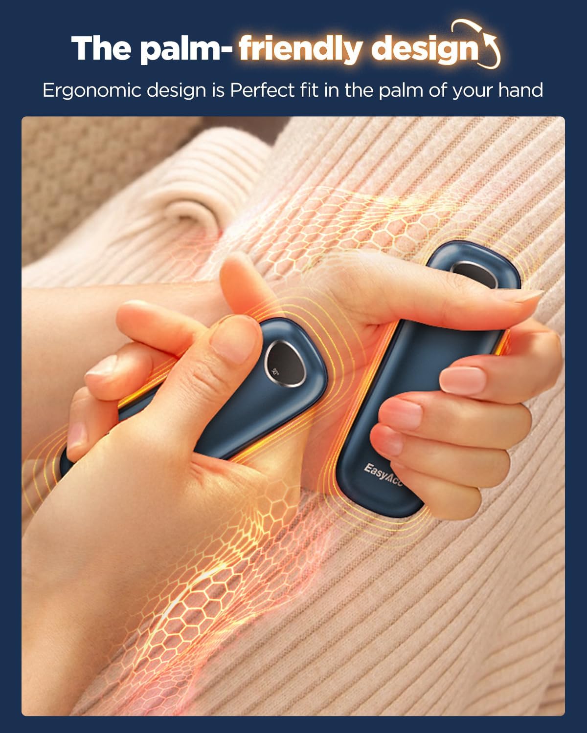 EasyAcc® Pocket Size Hand Warmers Rechargeable, Golf Hunting Hand Warmers, Real 16 Hrs Warmth, Heat Up to 131℉, UL Certified, Gloves Fitting, Golf Raynauds Skiing Essentials, Gifts Women Men