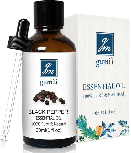 Black Pepper Essential Oil 1 Oz – 100% Pure Natural Black Pepper Oil for Diffuser, Massage, DIY Blends & Personal Care, Fresh Spicy Aroma