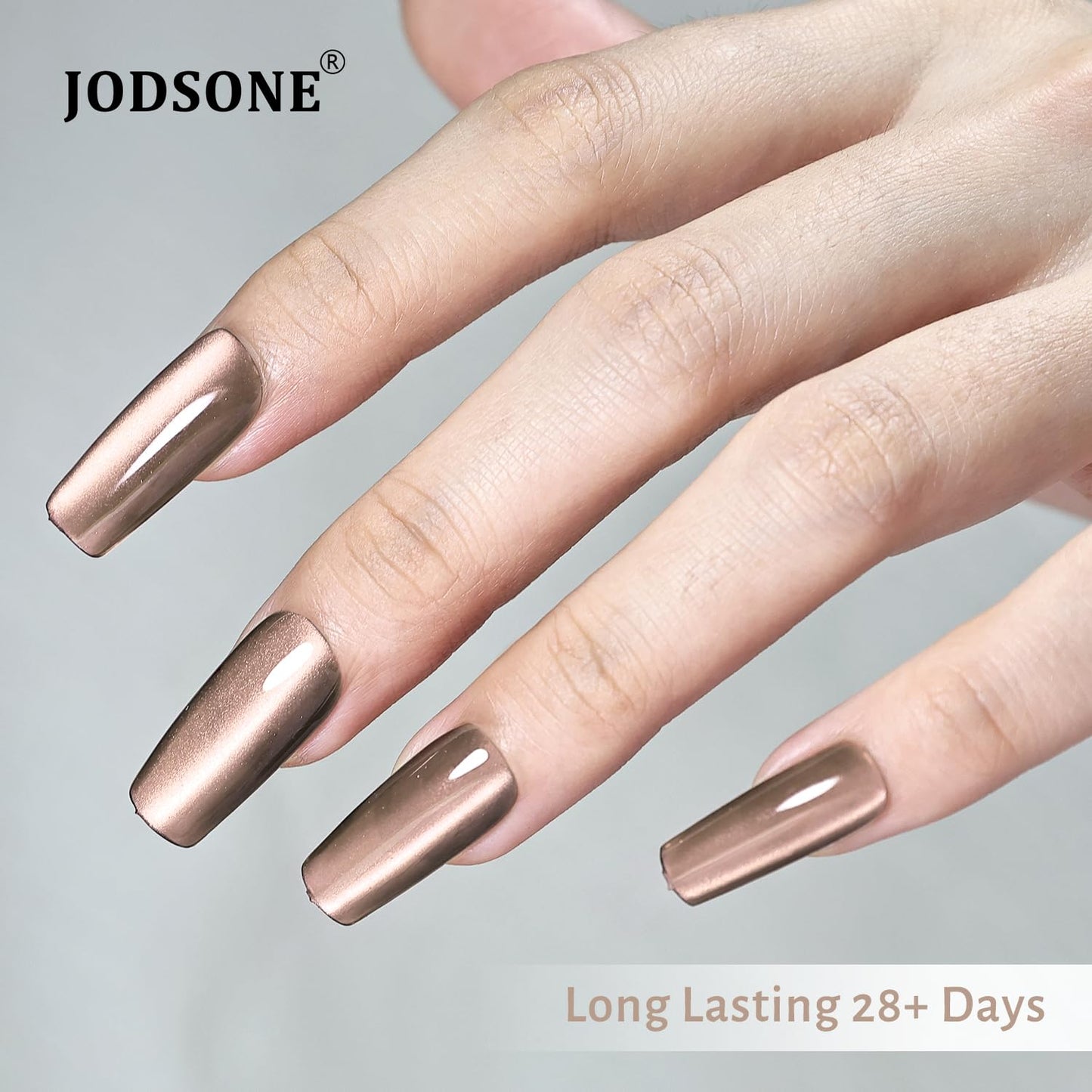 JODSONE Cat Eye Gel Nail Polish 16.5ml Brown Single Colors for Holographic Glitter Cat Eye with Magnet Reflective Translucent Need U V Lamp