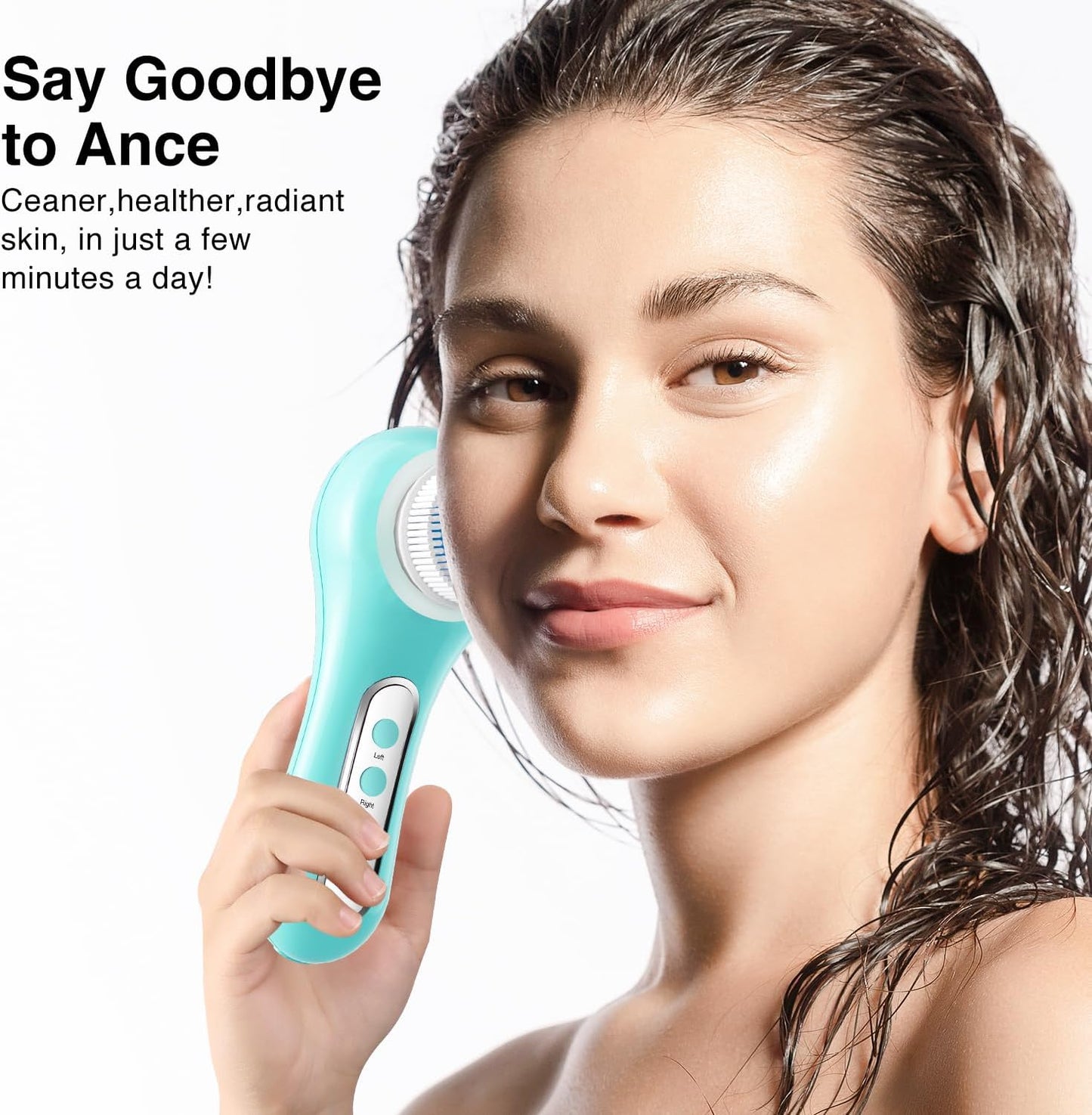 Face Scrubber Exfoliator,Facial Cleansing Brush Rechargeable IPX7 Waterproof with 5 Brush Heads,Electric Face Spin Brush for Exfoliating, Massaging and Deep Cleansing