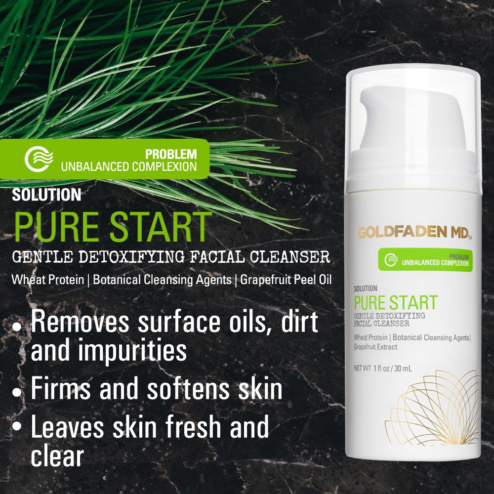 GOLDFADEN MD Pure Start Gentle Detoxifying Natural Facial Cleanser, 1 Fl Oz