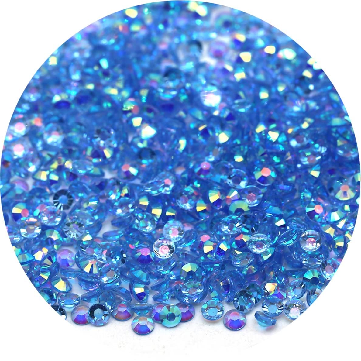 720 Pcs SS30 6mm AB Flatback Rhinestones for Nails Art Crafts Transparent Glitter Round Gems Crystals DIY Clothes Shoes(Clear Light Sapphire AB)