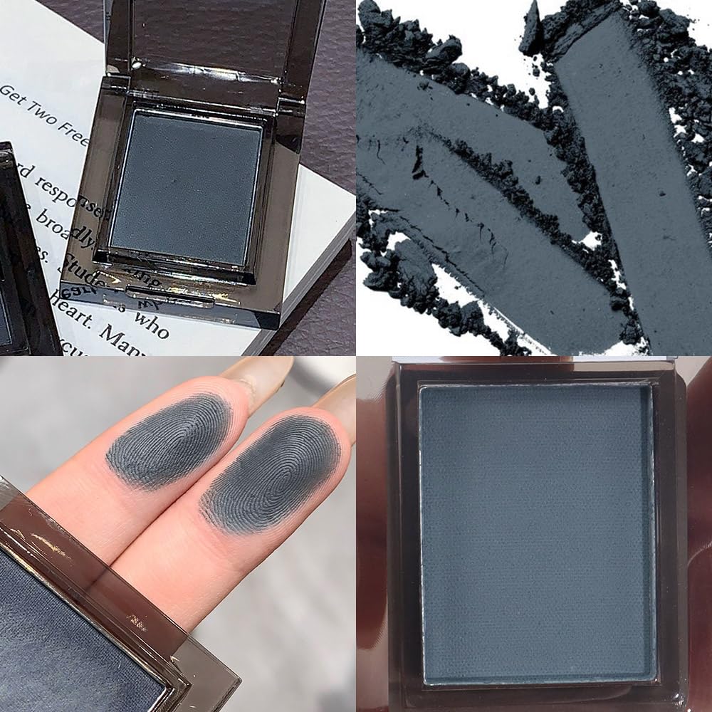 Single Nude Grey Matte Eyeshadow,Monochrome Eye Shadow,Apply Makeup Easily,Matte Pressed Powder Single Eyeshadow,24 Hour Eye Makeup Longwear Waterproof
