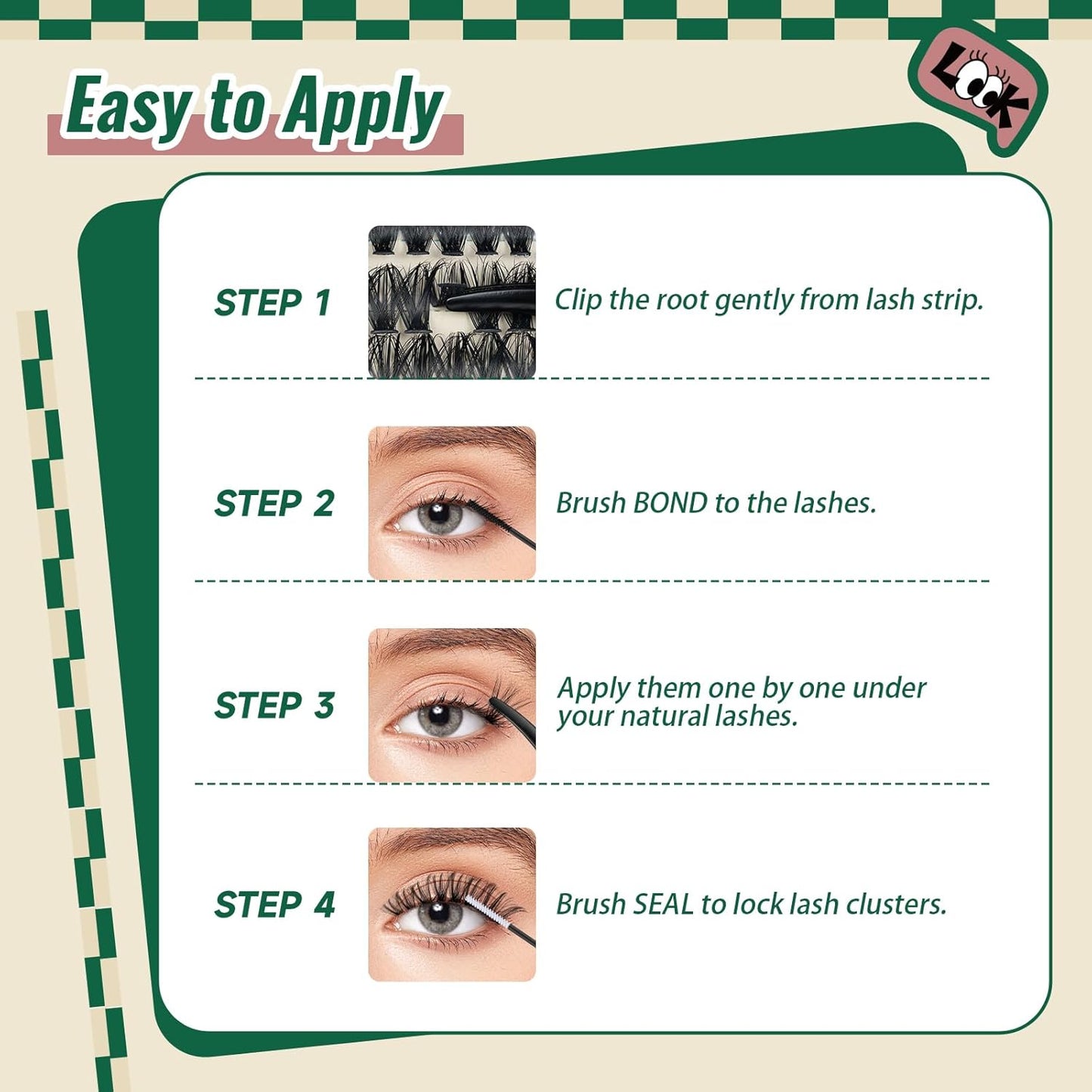 DIY Lash Extension Kit 280pcs Individual Lashes D Curl Eyelash Extension Kit 40D+50D 9-16Mix Natural Lash Clusters with Lash Bond and Seal and Lash Applicator for DIY at Home（KIT-40D50D-0.07D-9-16Mix）