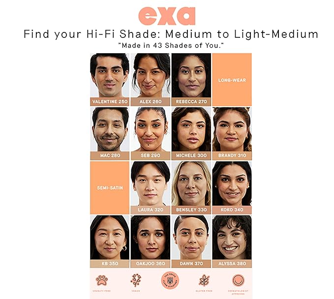 Exa Beauty - Natural High Fidelity Foundation | Clean, Vegan, Cruelty-Free Makeup (Koko 340)