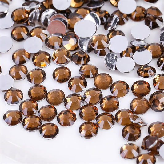 1000 Pieces SS20 5mm Flatback Rhinestones Clear Glass Round Gems Crystals for Nail Art DIY Crafts Clothes Shoes Bags （Dark Coffee）