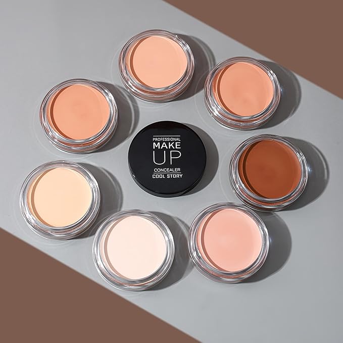 7 Color Solid Concealer Full Coverage Correcting Cream Concealer Waterproof Long-lasting Under Eye Concealer for Dark Circles Color Corrector Pro Concealer (Color 02)