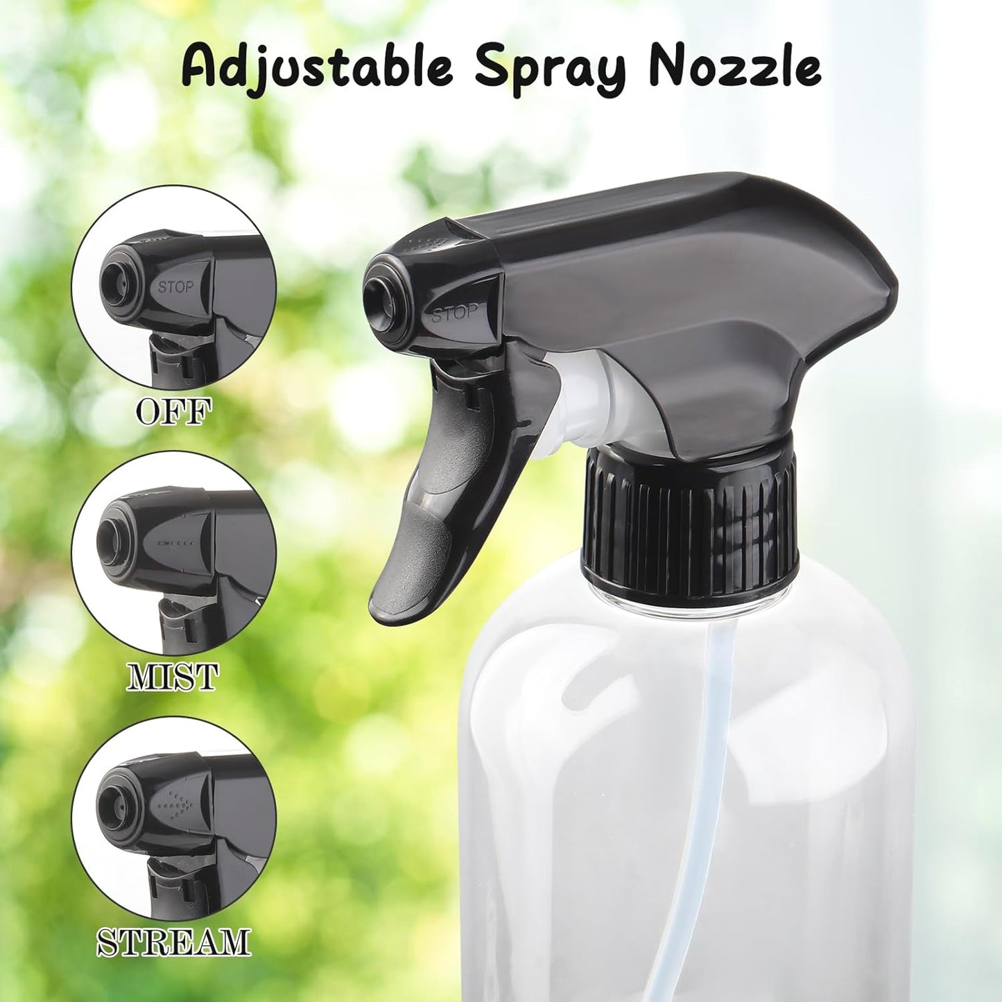 Bynccea Spray Bottles Empty Spray Bottle PET -10 oz/300 ml Plastic Water Sprayer Refillable Containers Fine Mist Small Spray Bottles for Cleaning Solutions, Cooking, Hair