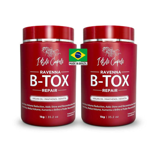 Ravenna Repair Hair B-tox -Cirugia Capilar para el Cabello, Formaldehyde-Free- B-tox Capilar Para El Cabello, Long Lasting Anti-Frizz,B-tox Hair Treatment, Pack of 2 (35.2 oz/1kg)