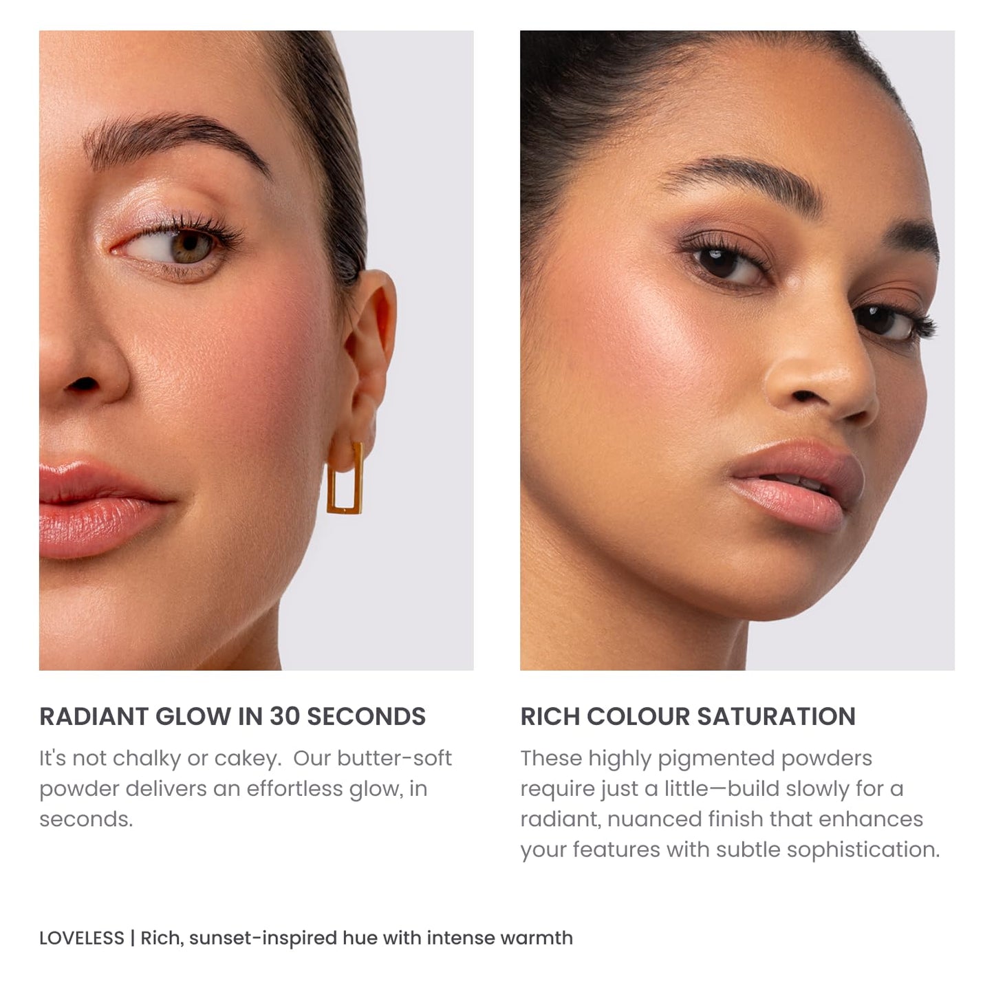 Phase Zero Makeup Powder Blusher - "Loveless" - 4g / 0.141 oz - Full Coverage, Natural Blush - Soft, Buildable Pink, Coral, Peach & Golden Hues - Matte & Shimmering Shades Gives Cheeks a Radiant Glow