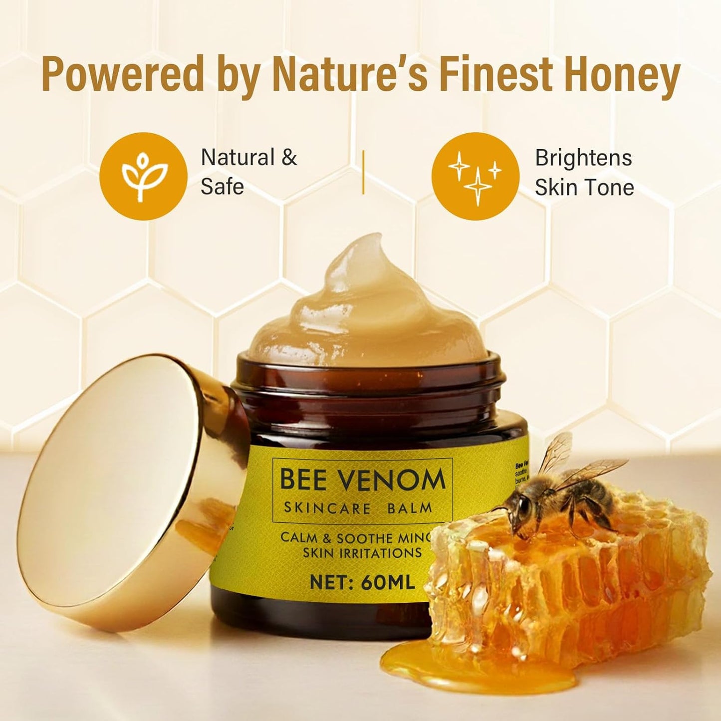 Bee Venom Cream, Natural Face Lifting and Firming, Reduces Skin Blemishes, Gentle and Non-Irritating for All Skin Types
