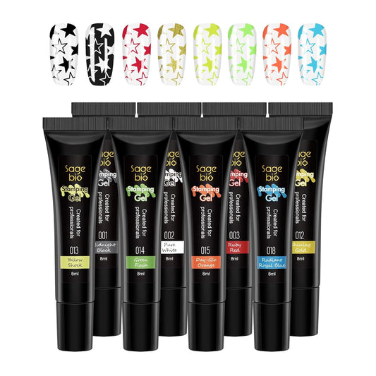 8 Colors Nail Stamping Polish Gels for Nail Stamp Print Polish Stamper DIY Nail Art Stamping Manicure