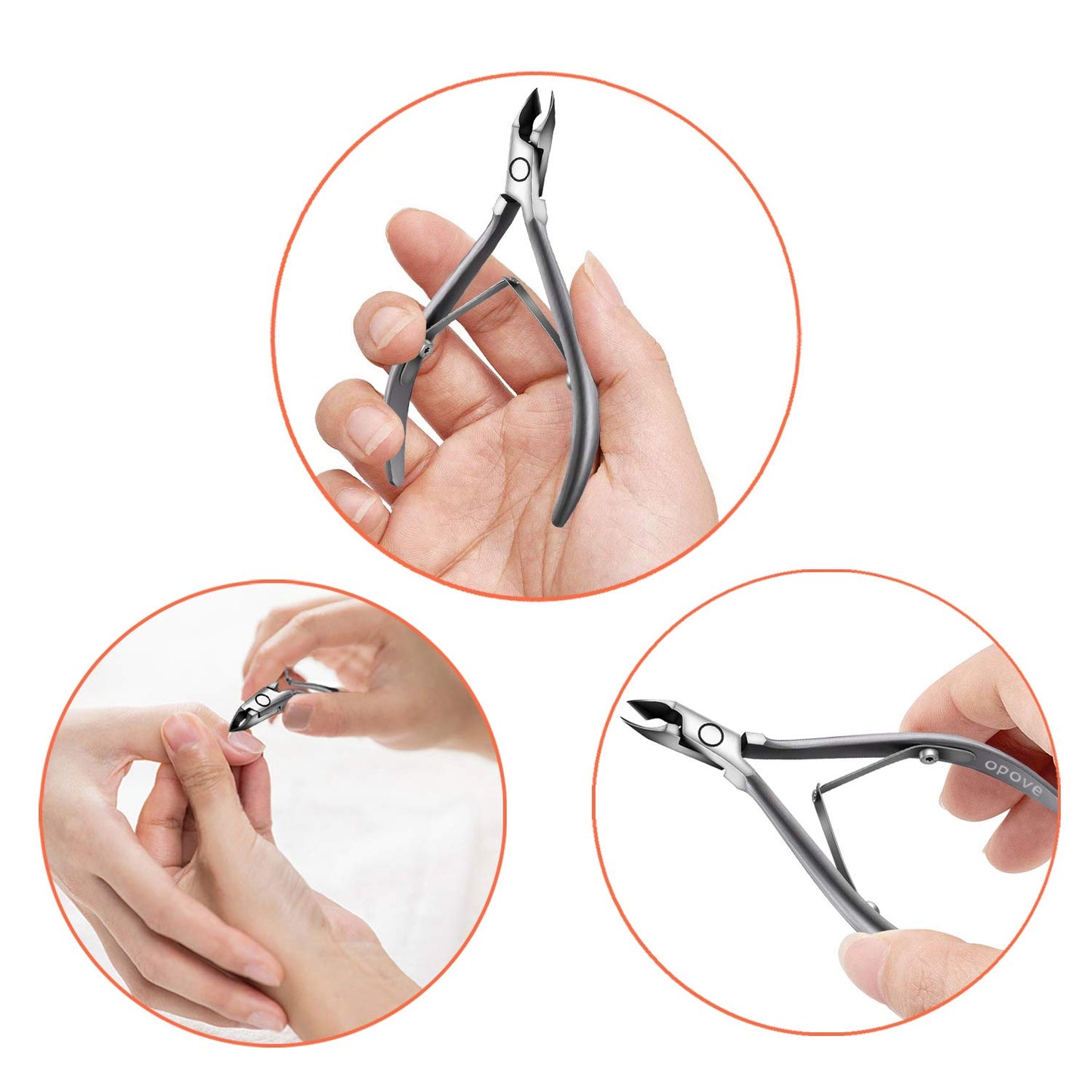 Cuticle Nippers Salon Grade for Manicurist Extremely Sharp Effortless Cuticle Trimmer Precise Clippers Pedicure Manicure Nail Care Tool, opove X7 mini, Space Gray
