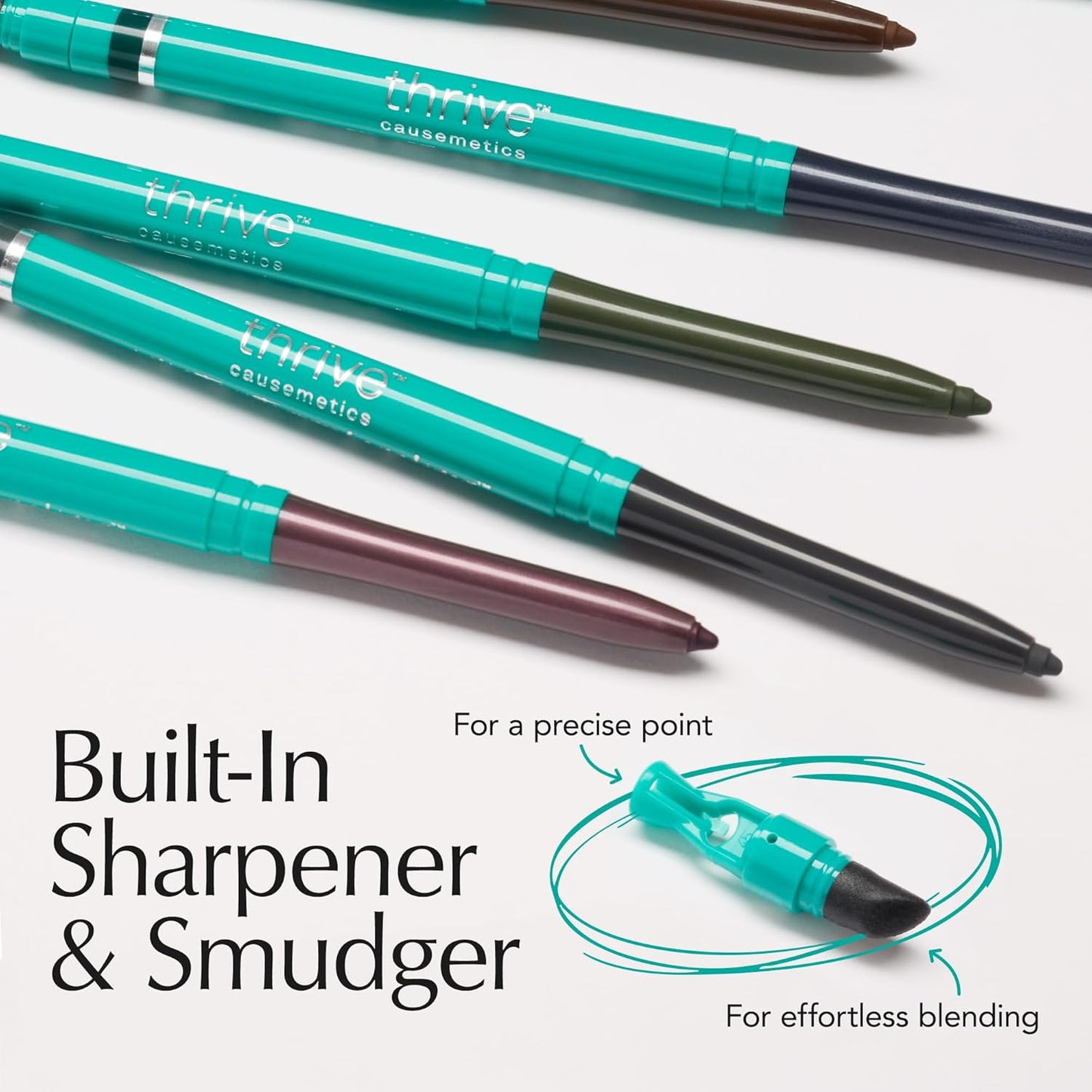 Thrive Causemetics Infinity Waterproof Eyeliner Pencil, Built In Sharpener & Smudge Tip, Long Lasting, Smudge Proof, Hyaluronic Acid & Shea Butter, Vegan & Cruelty Free, Hoda (Slate Grey Matte)