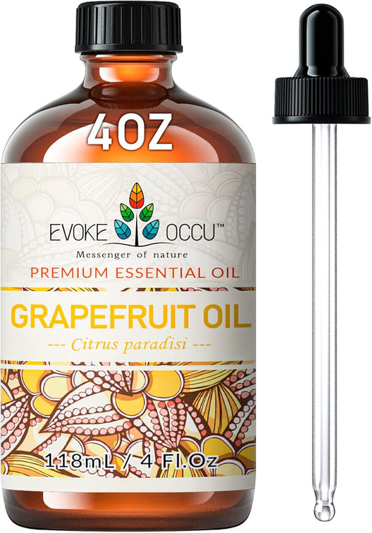EVOKE OCCU 100% Pure Grapefruit Essential Oil for Diffuser, Aromatherapy, Skin - 4 Fl Oz