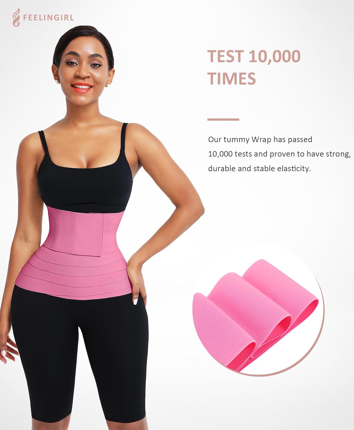 FeelinGirl Waist Trainer for Women Bandage Wrap Trimmer Belt Long Torso Tummy Wraps Belly Body Shaper Waist Trimmer Belt