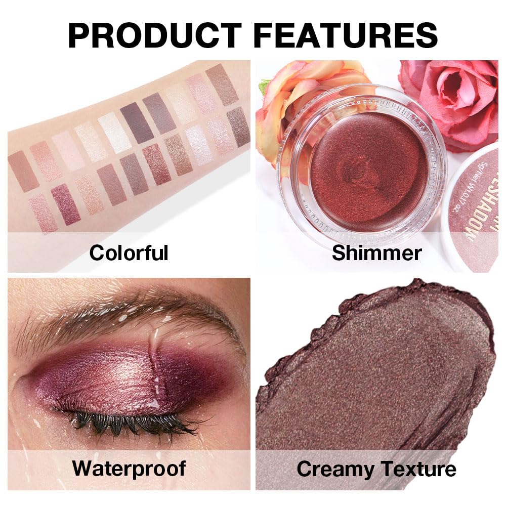 Single Cream Eye Shadow,Nude Brown Matte Natural Monochrome Eyeshadow Palette,Waterproof,Long Lasting Naturing-Looking,Vegan & Cruelty-Free,R04