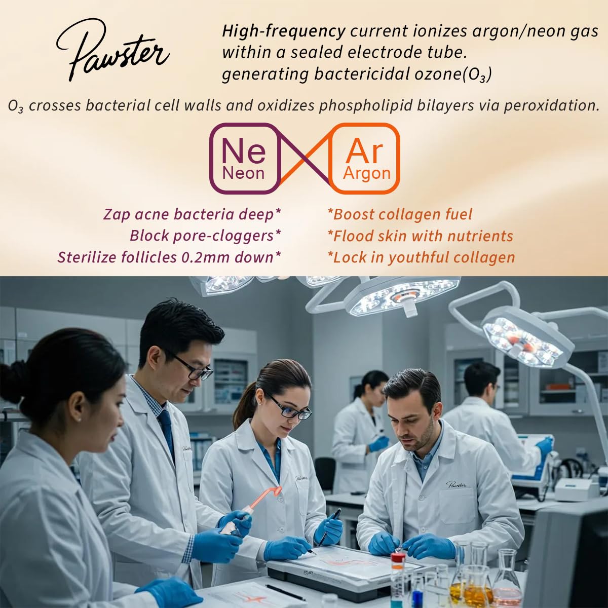 Skin Therapy Wand - Portable Skin Therapy Machine with 6 Glass Tubes - Clarifying - Skin Tightening & Radiance - Wrinkle Reducing