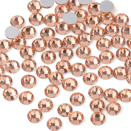 beadsland Flat Back Crystal Rhinestones Round Gems for Nail Art and Craft Glue Fix,Champagne (1.3-1.4mm) SS3/1440pcs