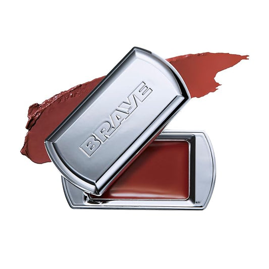 BRAYE Lipsleek Lip Balm, Monochromatic Cream Blush 2-in-1 Face Makeup, Hydrating & Mood Buildable, Vegan + Cruelty-Free Glow for Cheeks l 08 Roughly