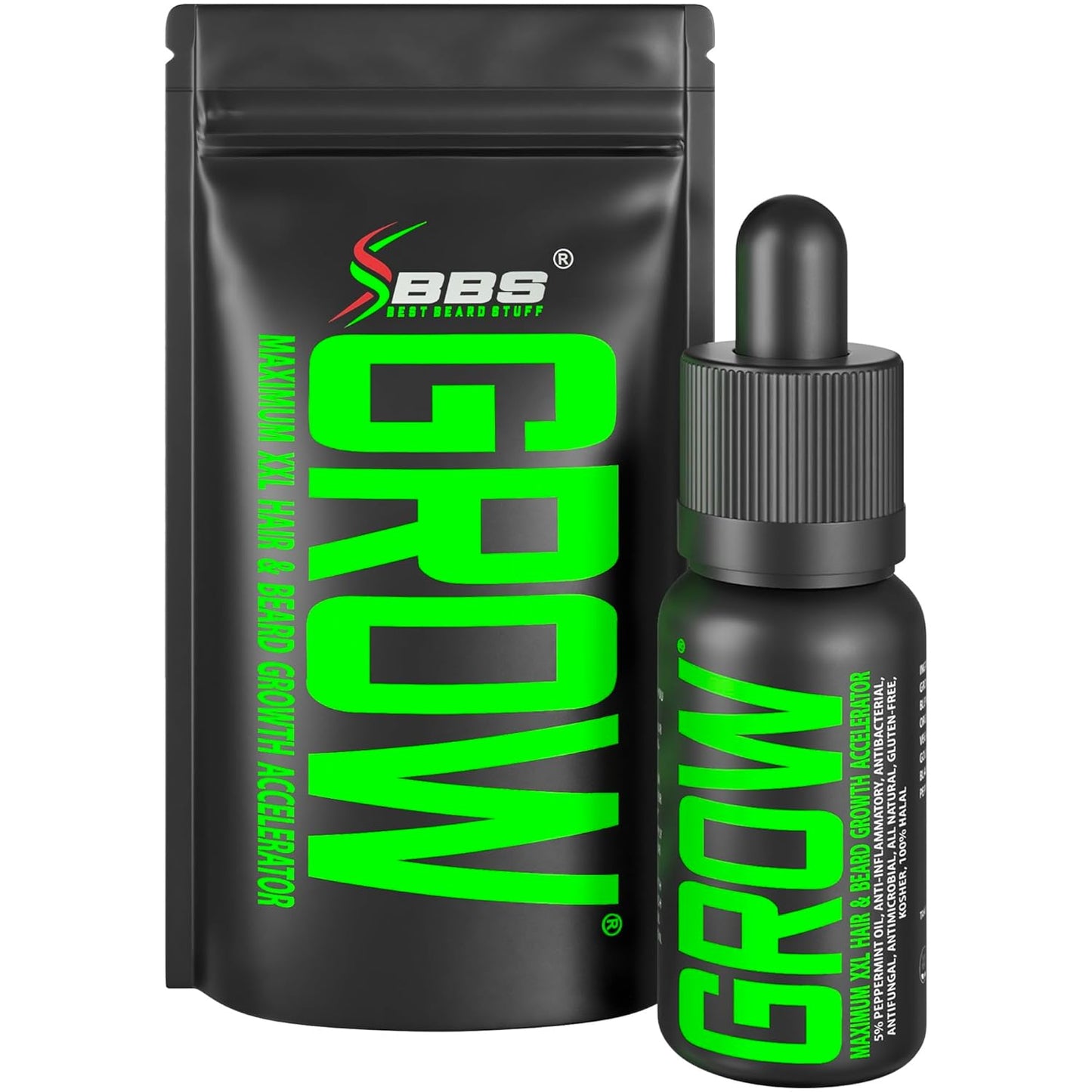 Beard Growth Serum - GROW Maximum XXL Beard Growth Oil for Men -Thickens & Fills Patches - Facial Hair & Scalp Treatment - Beard & Hair Thickening Conditioner & Enhancer