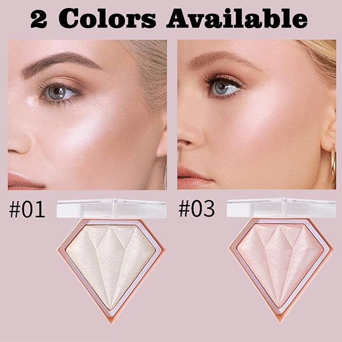 MEICOLY Baked Highlighter Powder Palette,Natural Face Highlighter Shimmer Powder,Long Lasting Glittery Highlighter Makeup Face Luminizer,03 Fairy Pink