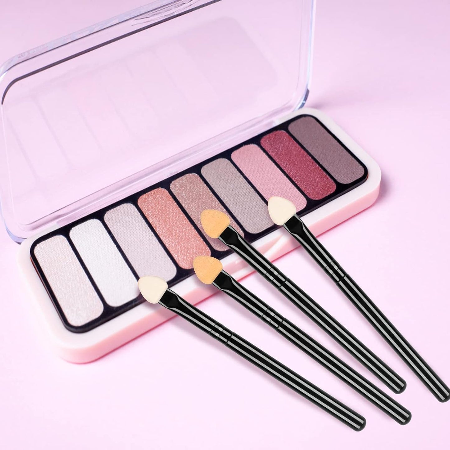 Foam Eyeshadow Applicators Double Sided Sponge Tip Reusable，20Pcs Professional Organic Long Handle Washable Makeup Eye Shadow Brush Set
