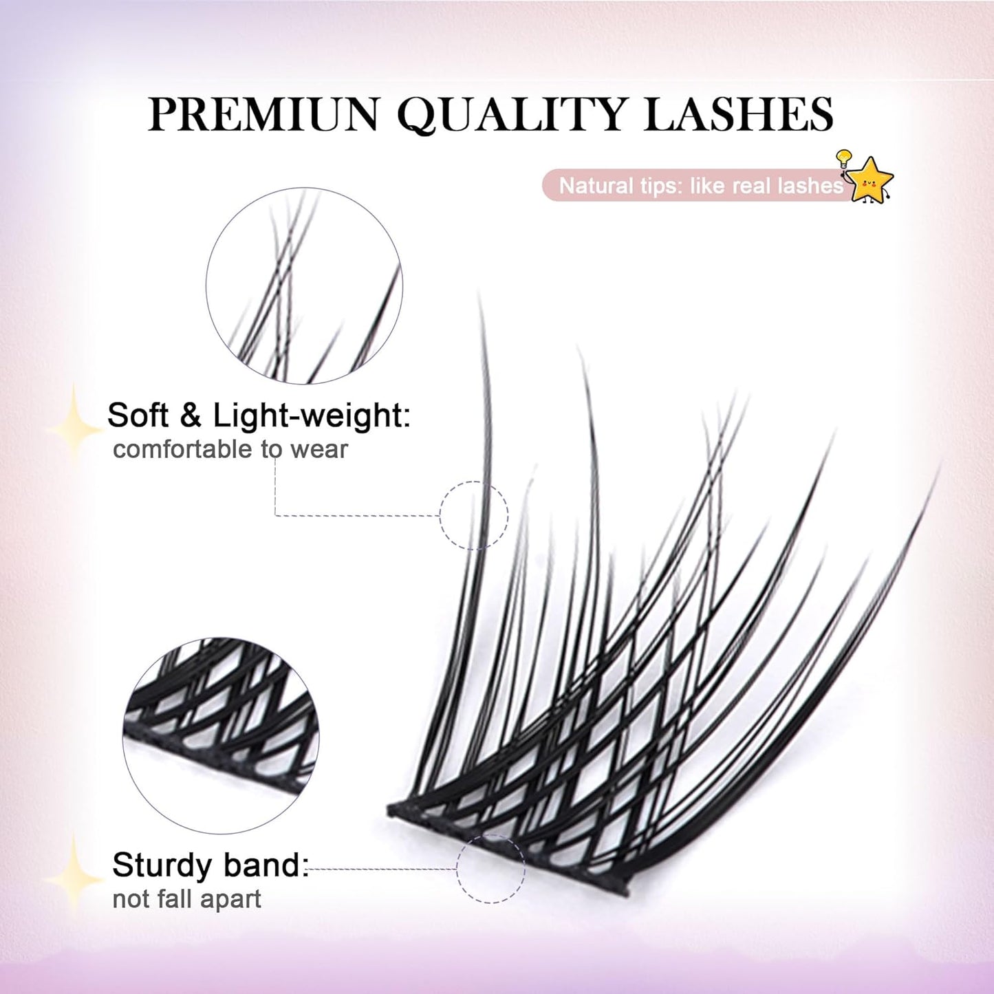 GAQQI Lash Clusters, GQ03 False Eyelashes DIY Lash Extensions D Curl 168PCS Cluster Lashes 10-16MM, Wispy and Natural Lash Wisps (GQ03,10-16mm,D Curl)