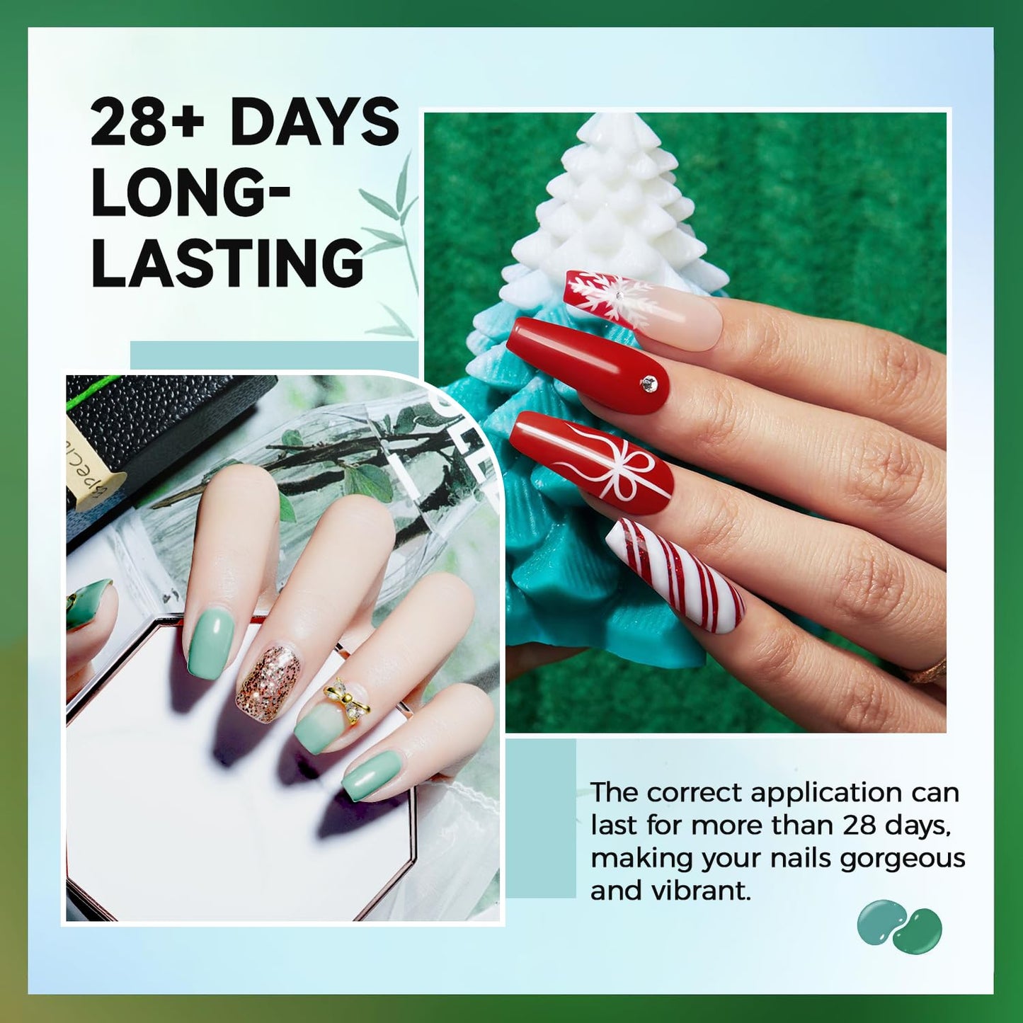 JODSONE Gel Nail Polish 20 Color Blue Red Matching Base Coat Glossy and Matte Top Coat 23 Bottles of 10ml Professional Nail Care Use