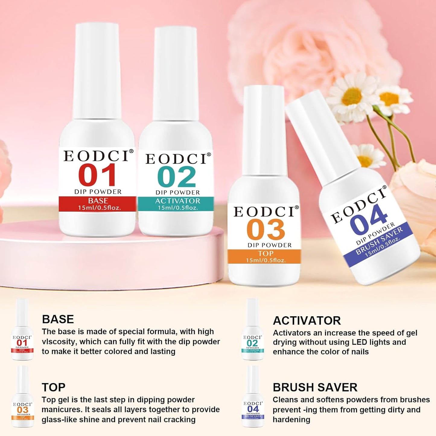 31 Pcs Dip Powder Nail Kit Starter - 20 Colors Nude Brown Skin Tone Dipping Powder Liquid Set with Base Top Coat, Activator, Brush Saver, Nail Buffer and Brush No Needed Lamp Curing