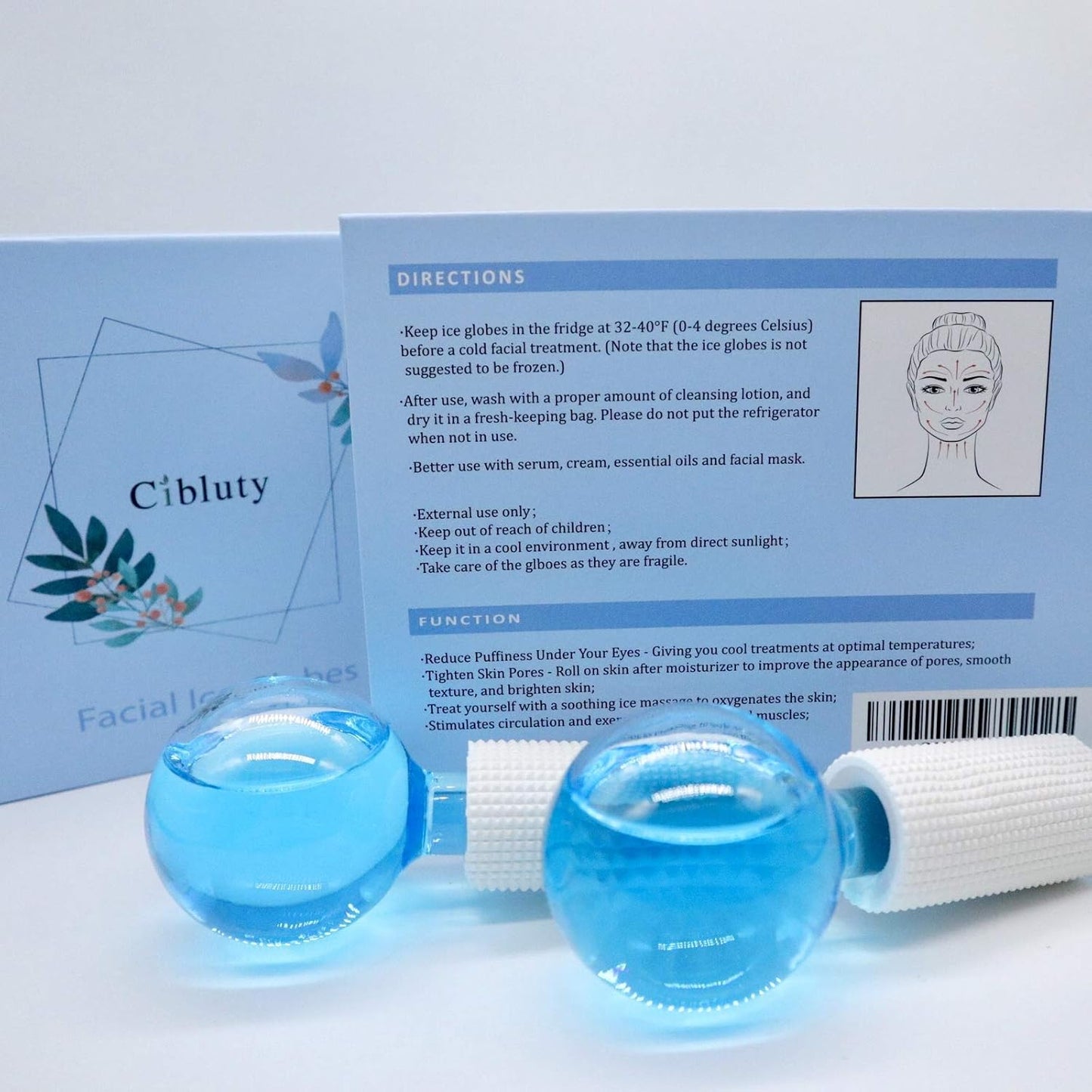 ICE Globes for Facial, 2 PCS Facial Globes for Massage Tool, Facial Roller Cold Skin Massagers, Tighten Skin, Reduce Puffiness and Dark Circles, Enhance Circulation