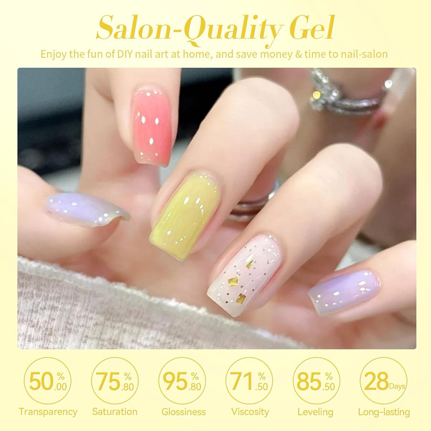 Born Pretty Jelly Pastel Gel Nail Polish Milky Jelly Gel Polish Spring Summer Macaron Candy Sweet Color Translucent Blue Red Green Yellow Pink Purple Easter Gift Nail Art Manicure DIY Home and Salon