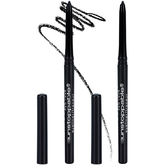Maybelline Unstoppable Waterproof Mechanical Black Eyeliner Pencil, Easy to Apply, Smooth Glide, Up to 24 Hour Wear, Onyx, Pack of 2