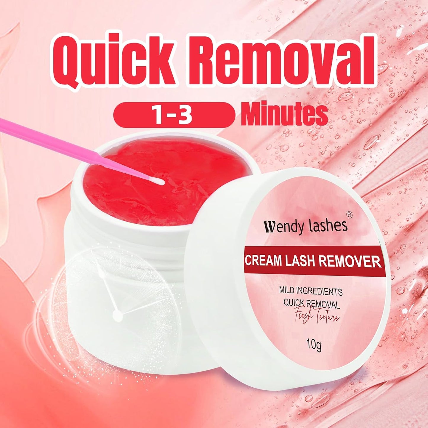 Wendy Lash Remover for Eyelash Extensions: Effectively Cluster Glue Remover Cream, Red No Flavored