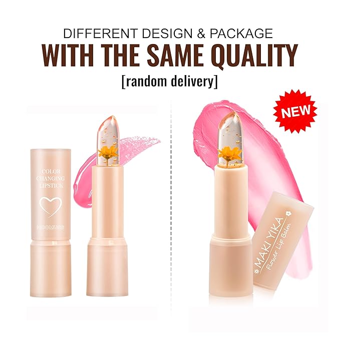 Flower Lip Balm - Color Changing Lipstick Jelly Lip Stain for Perfect Pink Shade, Unique pH Lip Balm for Your Lips, Clean & Vegan Flower Balm (Purple)