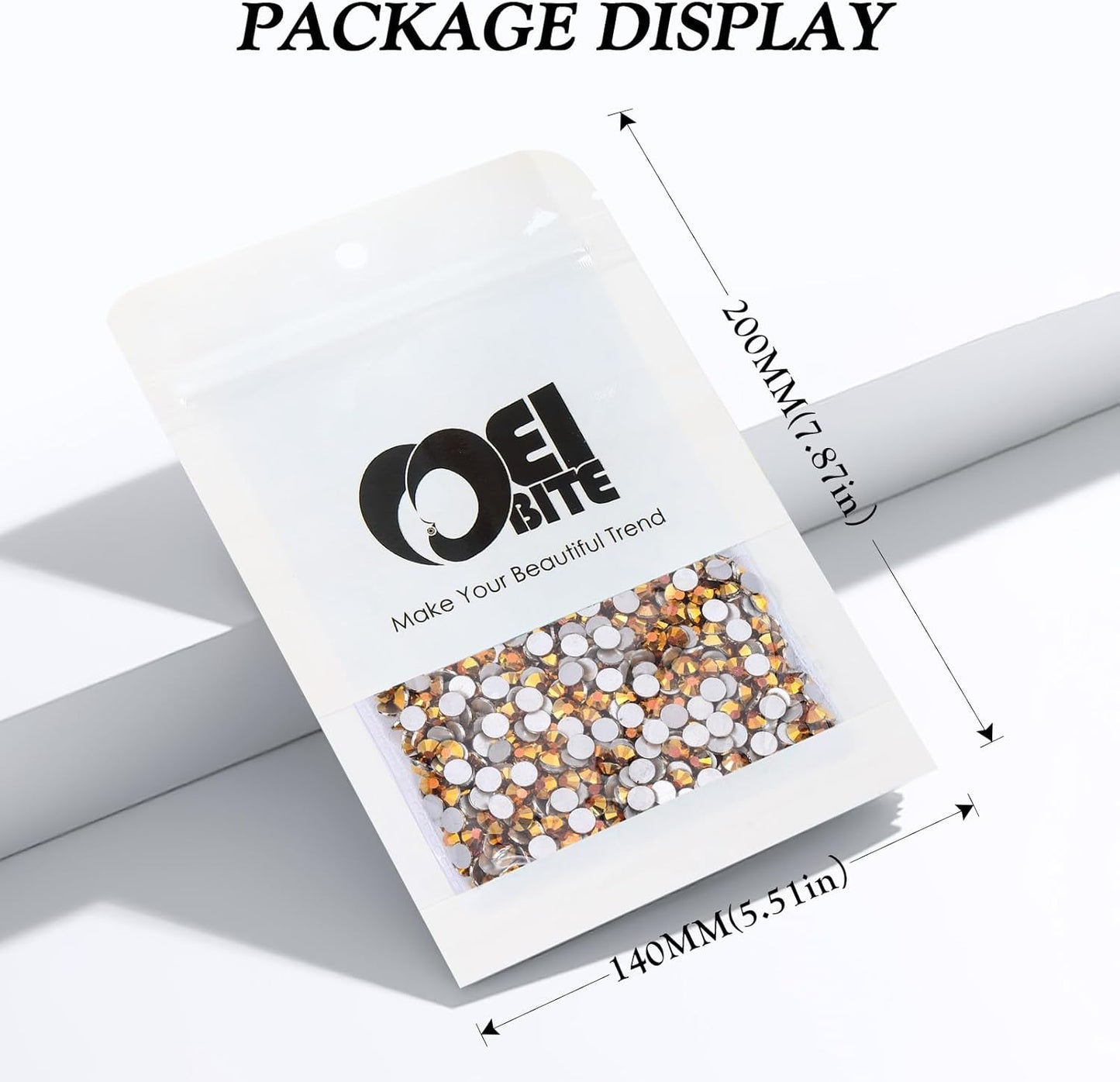 Gold Flatback Rhinestones, Glass Rhinestones for Nail Art and Craft, Glue Fix, Loose Crystal Gemstones(Gold, SS20, 2880pcs, 4.6-4.8mm)