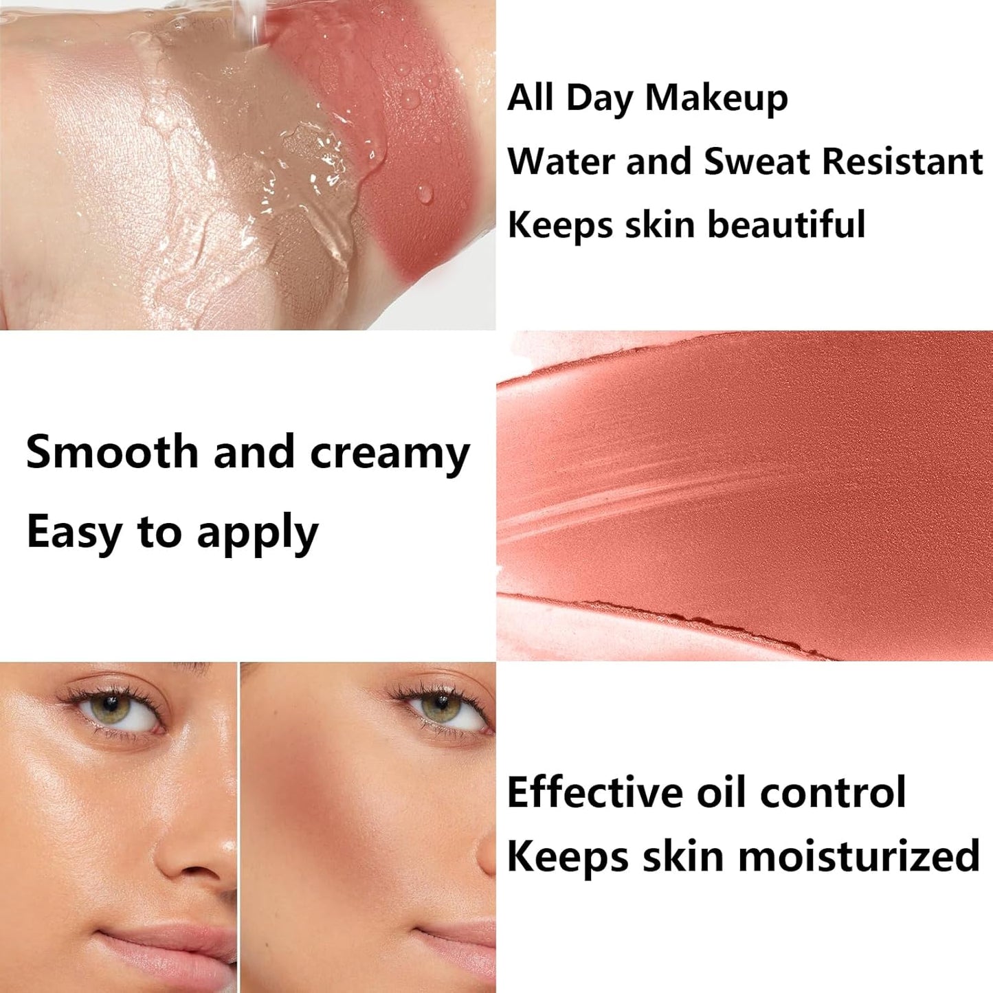 3Pcs Cream Contour Stick Makeup Kit, Shades with Highlighter, Blush and Bronzer Contour Stick for Sculpt the Cheeks, Long Lasting, Waterproof, Matte & Dewy Finish FAIR(7+9+11)