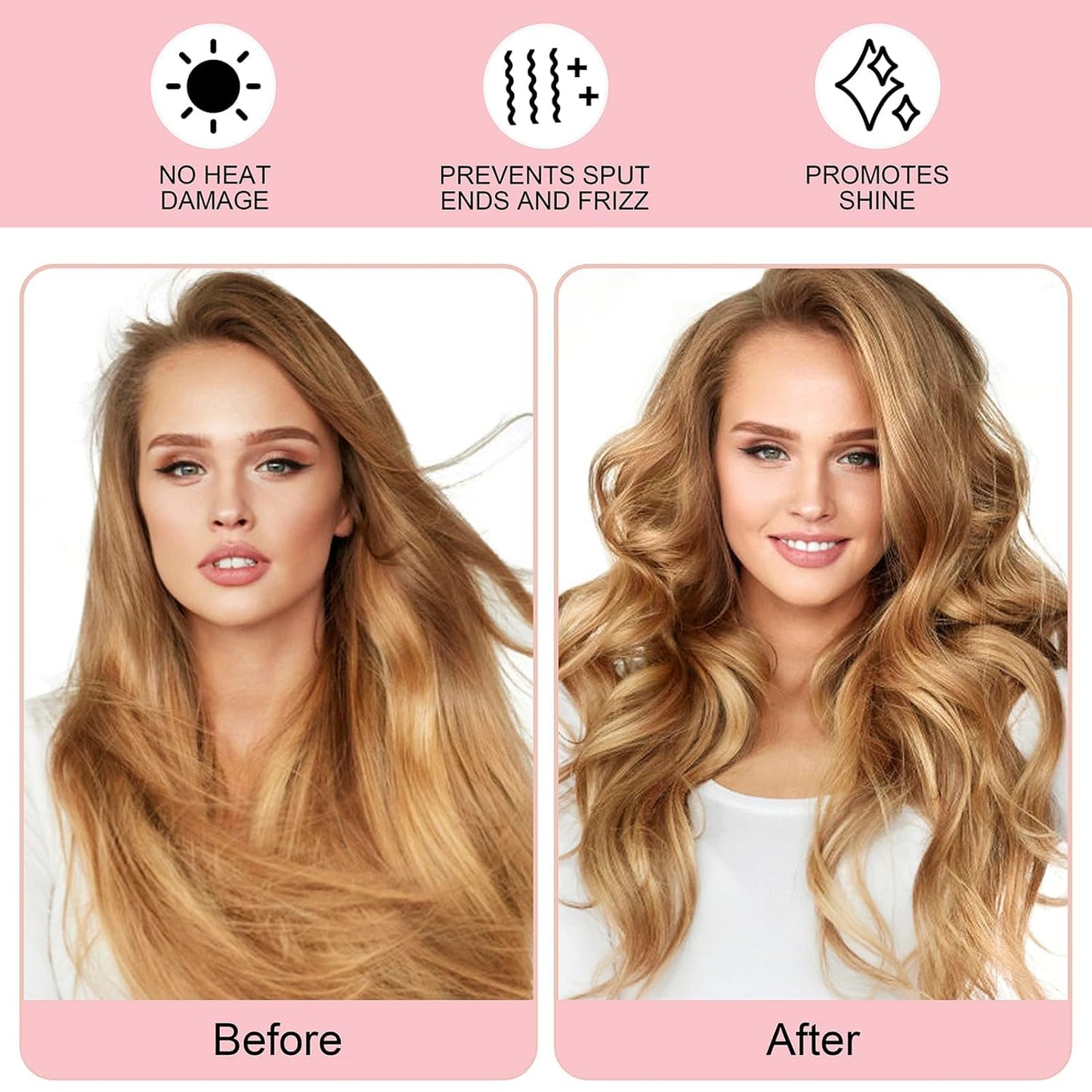 Heatless Curling Rod Headband, Upgraded 60" Extra Long Heatless Curls Headband Soft Hair Curlers to Sleep In Hair Rollers No Heat Curls (Deep Black)